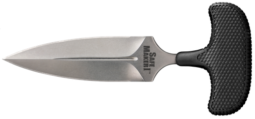 Cold Steel CS12DBST Safe Maker I 4.50" Fixed Spear Point Plain Stone Washed AUS-8A SS Blade/ Black Kray-Ex Handle Includes Sheath