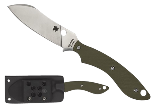 Spyderco FB50GPOD Stok  2.95" Fixed Drop Point Plain Stonewashed 8Cr13MoV SS Blade/Olive Drab Textured G10 Handle Includes Sheath w/G-Clip