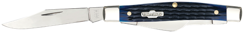 Case 02806 Stockman  Medium 2.42"/1.58"/1.57" Folding Clip/Sheepsfoot/Pen Plain Mirror Polished Tru-Sharp SS Blade/Rogers Corn Cob Jigged Blue Bone Handle