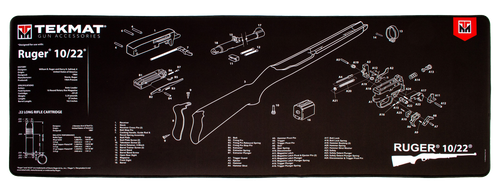 TekMat TEKR441022 Ruger 10-22 Ultra 44 Cleaning Mat Black/White Rubber 15"x44" Ruger 10-22 Parts Diagram
