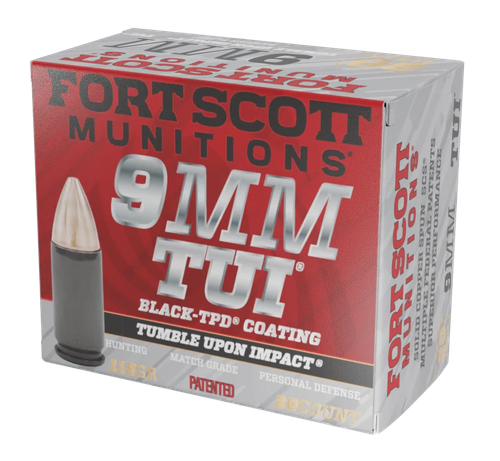 Fort Scott Munitions 9MM115SCVTPD Tumble Upon Impact (TUI)  9mmLuger 115gr Solid Copper Spun 20 Per Box/25 Case *TPD-9 Coated