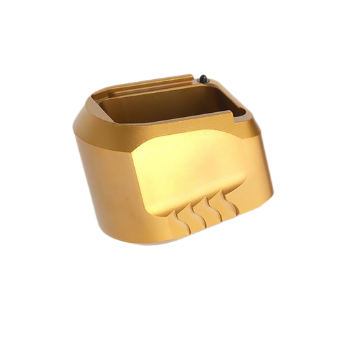 Tyrant CNC TDMPMAGEXFSGOLD  Magazine Extension 9mm/40 S&W Fits S&W M&P Full-Size Black Aerospace Grade Aluminum