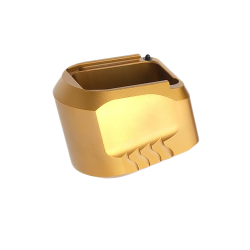 Tyrant CNC TDMPMAGEXFSGOLD  Magazine Extension 9mm/40 S&W Fits S&W M&P Full-Size Black Aerospace Grade Aluminum