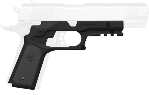 Recover Tactical CC3P0104 Frame Grip  Black Polymer Frame with Interchangeable Black & Gray Panels for Standard Frame 1911