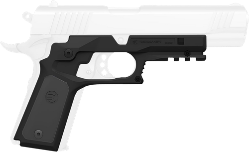 Recover Tactical CC3P0104 Frame Grip  Black Polymer Frame with Interchangeable Black & Gray Panels for Standard Frame 1911