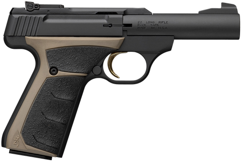 Browning 051603490 Buck Mark Micro Bull 22 LR 10+1 4" Matte Blued  Bull Barrel, Matte Black Serrated Slide, Matte Black Aluminum Frame, UFX Overmolded Grip