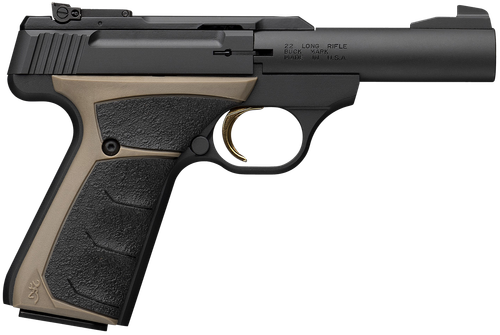 Browning 051603490 Buck Mark Micro Bull 22 LR 10+1 4" Matte Blued  Bull Barrel, Matte Black Serrated Slide, Matte Black Aluminum Frame, UFX Overmolded Grip