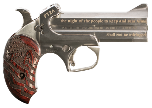 Bond Arms PT2A Protect the 2nd Amendment Derringer Single 45 Colt (LC)/410 Gauge 4.25" 2 Round Stainless Steel