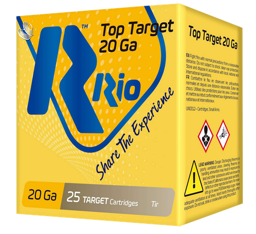 Rio Ammunition TT209 Top Target  20 Gauge 2.75" 7/8 oz 9 Shot 25 Per Box/ 10 Case