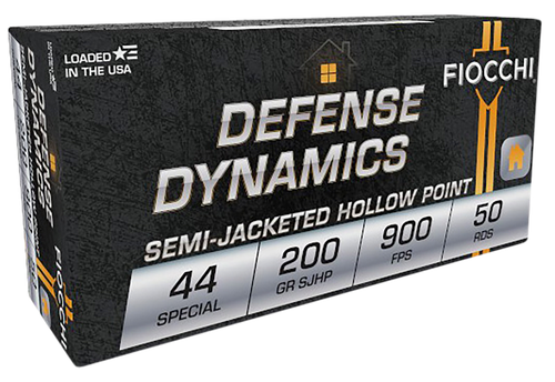 Fiocchi 44SA500 Defense Dynamics  44S&WSpl 200gr Semi Jacketed Hollow Point 50 Per Box/10 Case
