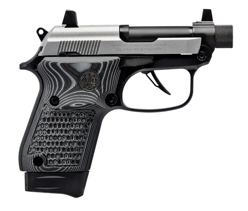 Beretta USA J20X22R8M3 20X Bobcat Bug Out Bag Micro Frame 22 LR 8+1 2.80" Black Threaded Tip-Up Barrel, Inox ELS/Serrated Slide, Black Polymer Frame w/Beavertail, Helica Texture Grip