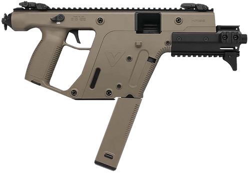 Kriss USA KV10PFD30 Vector SDP Enhanced G2 10mm Auto 33+1 6.50" Black Nitride Threaded Barrel, Flat Dark Earth Picatinny Rail Top & Bottom, MK5M Modular Rail