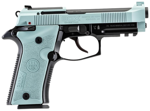 Beretta USA SPEC0715A 80X Cheetah Tactical Micro-Compact Frame 380 ACP 10+1 4.40" Black Barrel, Blue Steel Optic Ready/Serrated Slide, Blue Aluminum Frame w/Beavertail & Picatinny Rail, Vertec Grip