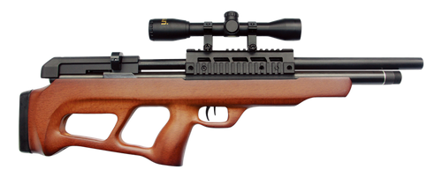 Beeman 1358 Under-Lever  Pre-Charged Pneumatic 22 Pellet 10+1 Shot Black Black Receiver European Hardwood Scope 4x32mm