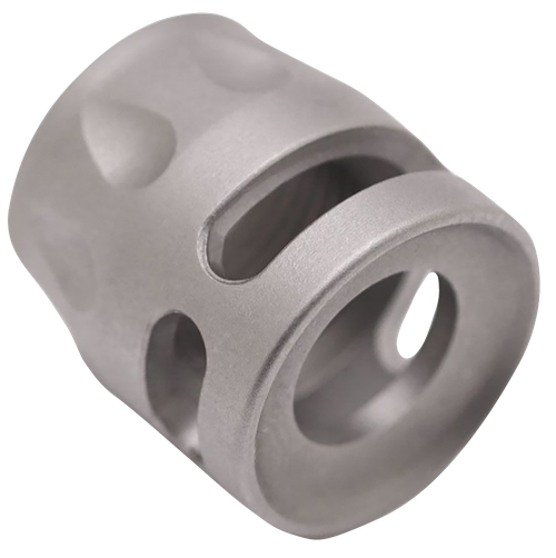 True Precision Inc TPSMICROSS Micro Compensator S-Type Satin Stainless 416R Stainless Steel 1/2"x28 Threads 9mm/380 ACP
