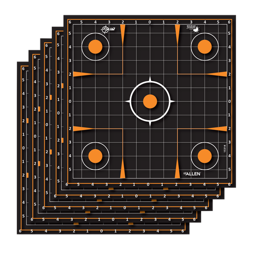 EZ-Aim 15314 Splash Reactive  Self-Adhesive Paper Black/Orange 12" Sight-In Grid 5 Pack