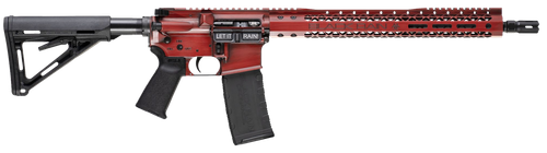 Black Rain Ordnance BROWTPRB Spec 15+ We The People 5.56x45mm NATO 30+1 16", Red Battleworn with Deep Engraving, 15" Slim M-LOK, Magpul Grip/Carbine Stock, Castle Flash Hider