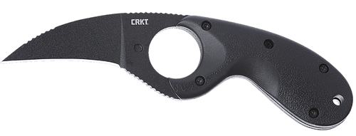 CRKT 2516K Bear Claw  2.39" Fixed Hawkbill Plain Black Powder Coated AUS-8A SS Blade, Black Textured GRN Handle