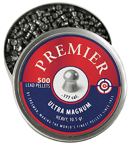 Crosman LUM77 Premier Ultra Magnum 177 Lead Domed Heavy Pellet 500/Tin