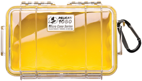 Pelican 1050027100 Micro Case  Yellow/Clear Polycarbonate 7.99" Long