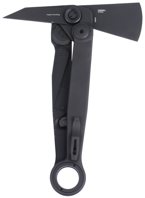 CRKT 4141KX Provoke X 1.84" Folding Axe w/Spike SUJ2 Blade, Black Stainless Steel w/GRN Overlay Handle, 8.69" OAL