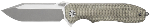 Sig Sauer Knives VA9GT Validus  3.78" Folding Modified Tanto Plain Dark Acid Stonewash/Satin M390 Steel Blade, 4.76" Green Canvas Micarta Handle