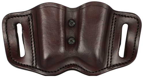 1791 Gunleather MAGF22SBRA MAG-F Double Mag Holster Signature Brown Leather Belt Slide Compatible w/ Double Stack Ambidextrous