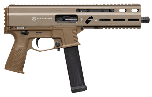 Grand Power 197892004800 SP10A3 Stribog 10mm Auto 20+1 8" Black Threaded Barrel, Flat Dark Earth Aluminum Picatinny Rail Receiver, FDE Polymer Grip, Thread Protector