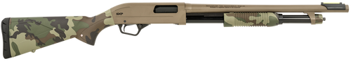 Winchester Repeating Arms 512435395 SXP Defender 12 Gauge 3" 5+1 (2.75") 18" Barrel, FDE Drilled & Tapped Rec, Woodland Camo Textured Stock, Tactical  Ribbed Forearm, Inflex Recoil Pad
