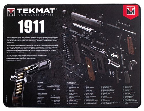 TekMat TEKR2019113D  Ultra 20 Cleaning Mat Black/White Rubber 15"x20" 1911 Parts Diagram