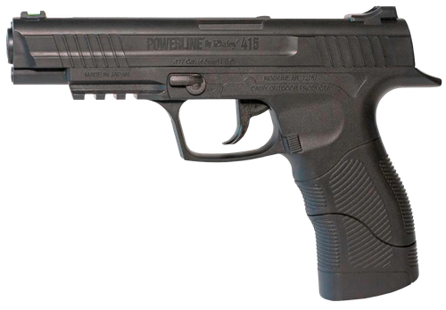 Daisy 980415222 415 Powerline CO2 177 BB Smooth Bore Steel Barrel, 21 Shot Built-In BB Magazine, Black Frame w/Accessory Rail, Checkered Polymer Grips, Manual Safety