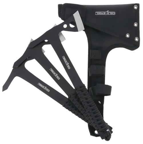 Cold Steel CSTH175AX3PK Throwing Axes  1.75" Black Oxide 420 Stainless Steel Blade Paracord Wrap Handle Set of 3