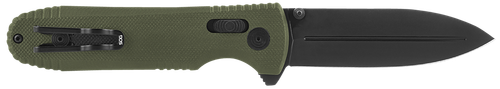 S.O.G SOG12610257 Pentagon XR 3.60" Folding Spear Point Plain Black TiNi Cryo CTS XHP Blade/OD Green G10 Handle Includes Pocket Clip