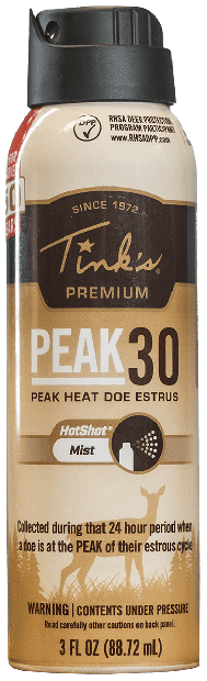 Tinks W5343 Peak30 Hot Shot Deer Doe In Estrus Scent 3 oz Mist