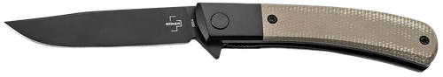Boker 01BO931  Modern Gentleman 2.95" Plain Black Nitro-V Blade Green Micarta Handle