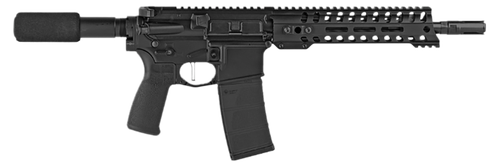 Patriot Ordnance Factory 01801 Minuteman Direct Impingement 5.56x45mm NATO 30+1 10.50", Black, Buffer Tube Stock, Textured Polymer Grip, 3 Prong Flash Hider