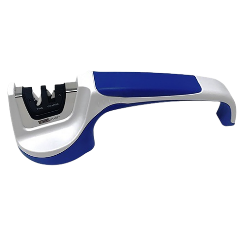 AccuSharp 036C Knife Sharpener Pull Through Blue/White Hand Held Diamond Tungsten Carbide Sharpener Ergonomic Handle