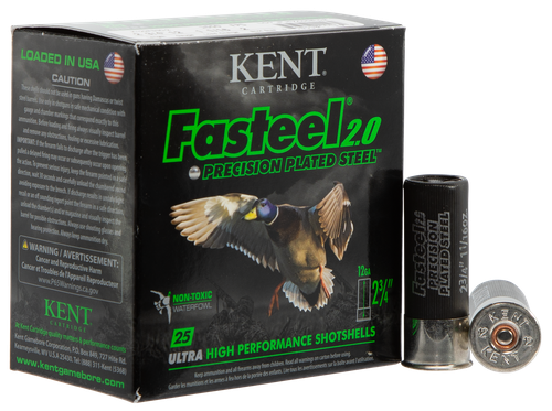 Kent Cartridge K122FS302 Fasteel 2.0  12 Gauge 2.75" 1 1/16 oz 2 Shot 25 Per Box/ 10 Case