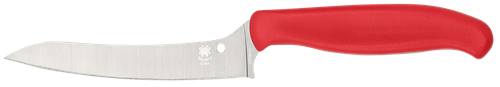 Spyderco K14PRD Z-Cut Pointed 4.40" Fixed Plain Stonewashed CTS BD1N SS Blade, Red Textured Polypropylene Handle
