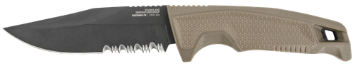 S.O.G SOG17220457 Recondo FX 4.60" Fixed Part Serrated Satin TiCN Cryo 440C SS Blade FDE Overmolded Rubberized Grip, Includes Sheath