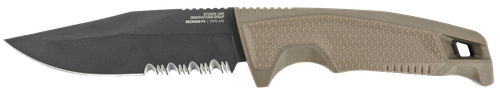 S.O.G SOG17220457 Recondo FX 4.60" Fixed Part Serrated Satin TiCN Cryo 440C SS Blade FDE Overmolded Rubberized Grip, Includes Sheath