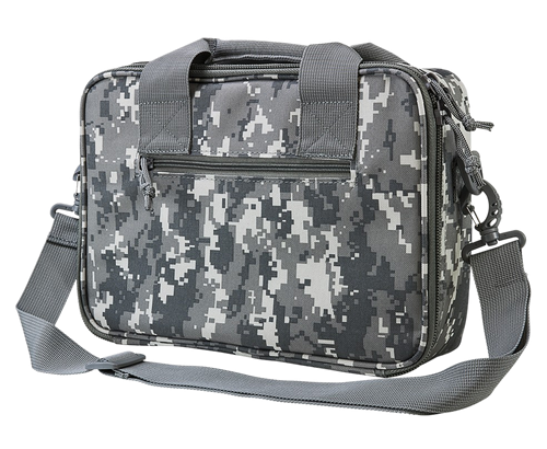NcStar CPDX2971D VISM Double Pistol Range Bag w/ Mag Pouches Loop Fasteners Zippers Padding & Digital Camouflage Finish