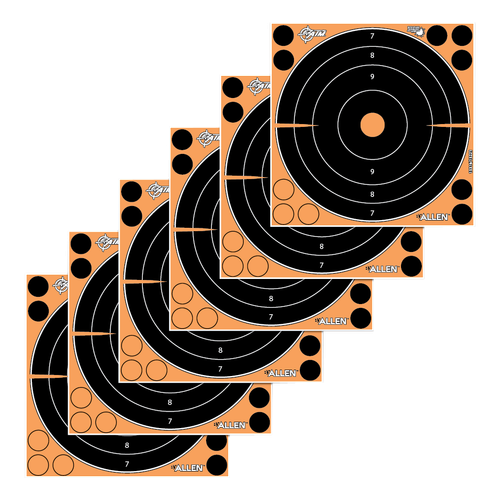 EZ-Aim 15316 Splash Reactive  Self-Adhesive Paper Black/Orange 8" Bullseye 6 Pack