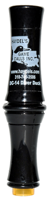 Haydel's Game Calls DC14 Diver Duck  Open Call Attracts Ducks Black Acrylic