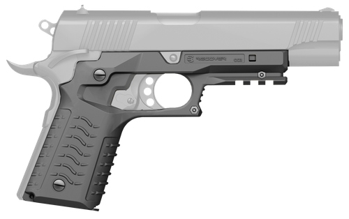 Recover Tactical CC3H04 Grip & Rail System  Gray Polymer Picatinny for Standard Frame 1911