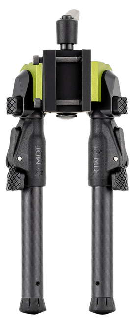 Mdt Sporting Goods Inc 105561GRN GRND-POD  Green/Black 4.50"-9" Carbon Fiber/Aluminum, Adj. Throw Lever, 4 Leg Postitions, Fits ARCA Rail & RRS Dovetail