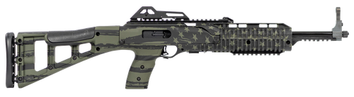 Hi-Point 995TSFLGOD 995TS Carbine 9mm Luger 16.50" 10+1, OD Green American Flag, Skeletonized Stock, Adjustable Sights