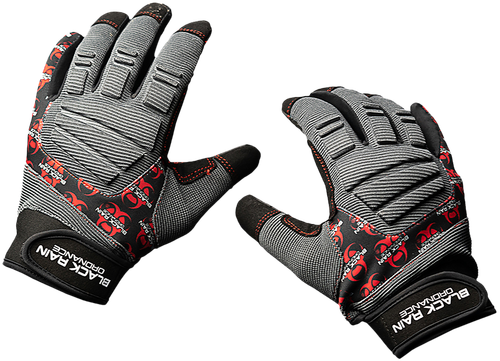 Black Rain Ordnance TACTGLOVEGRY/BLK/RDXL Tactical Gloves  Black/Gray/Red XL Velcro