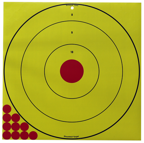 Birchwood Casey LRBET5PK Shoot-N-C Reactive Target Self-Adhesive Paper Red/Yellow 17.75" Bullseye 5 Pack
