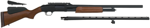 Mossberg 54243 500 Combo 12 Gauge 5+1 3" Blued 28" Vent Rib/24" Slugster  Barrel w/Cantilever Scope Mount, Blued Steel Receiver, Hardwood Dual Comb Stock, Includes Accu-Set Chokes
